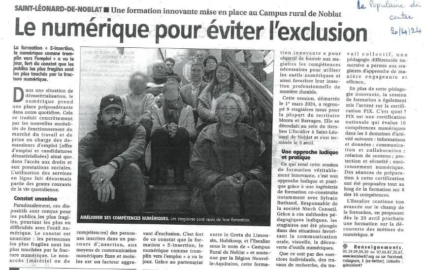 E-insertion et ateliers numériques