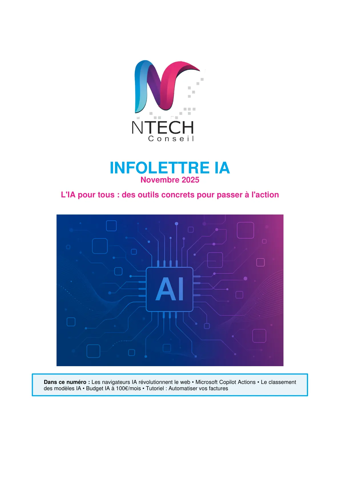 Couverture de Infolettre IA - Novembre 2025