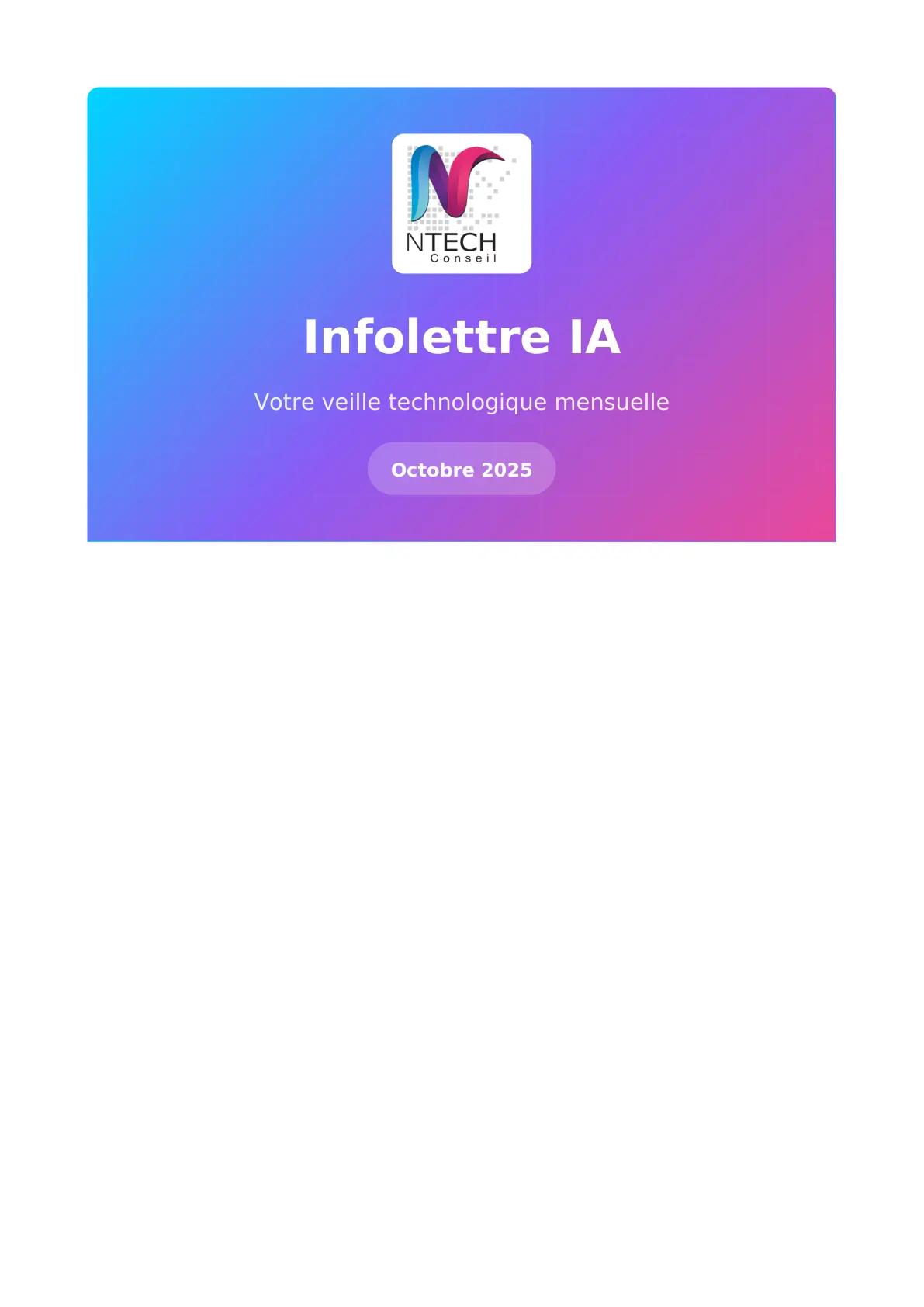 Couverture de Infolettre IA - Octobre 2025